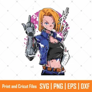 Android 18 DBZ Anime SVG