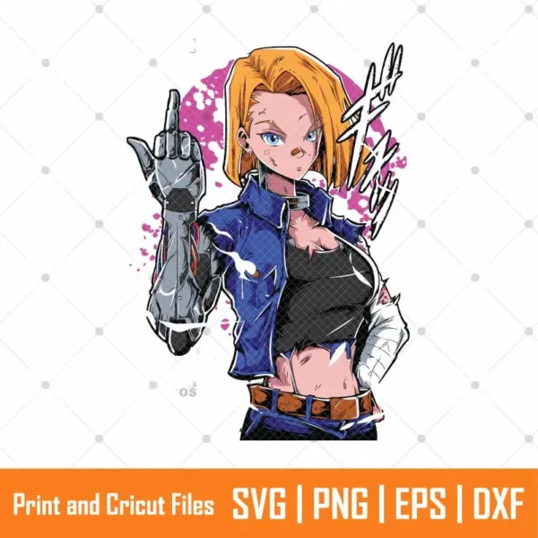 Android 18 DBZ Anime SVG