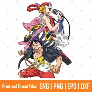 D Luffy and Uta Anime SVG