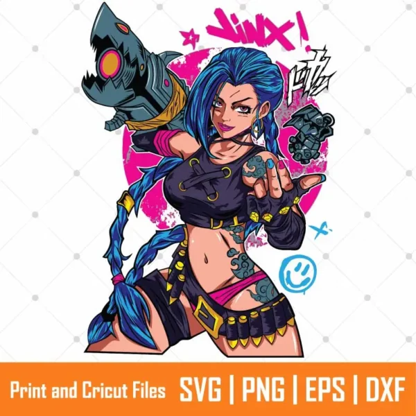 Jinx Arcane Anime SVG