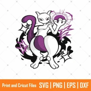 Pokemon Mewtwo Anime SVG