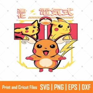 Pokemon Pikachu Raichu Anime SVG