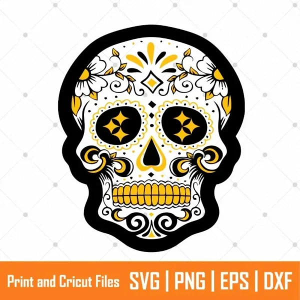 Steelers Skull Sports SVG