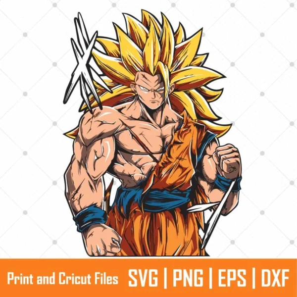 Goku SSJ3 Anime SVG