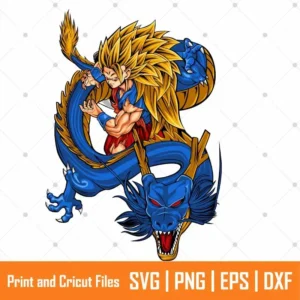 Goku with Blue Dragon Anime SVG