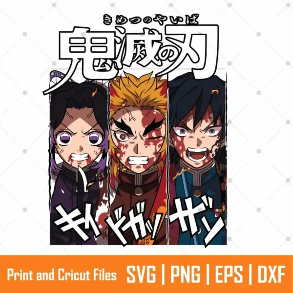 Kimetsu Characters Anime SVG