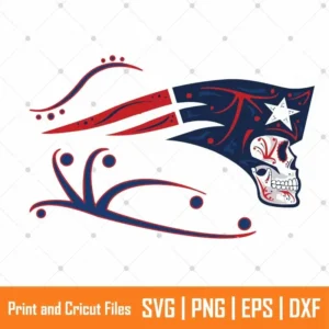 New England NFL Skull Sports SVG