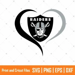 Oakland Raiders Heart Sports SVG