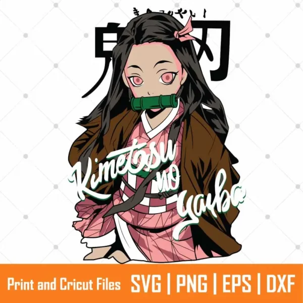 Pink Kimono Anime SVG