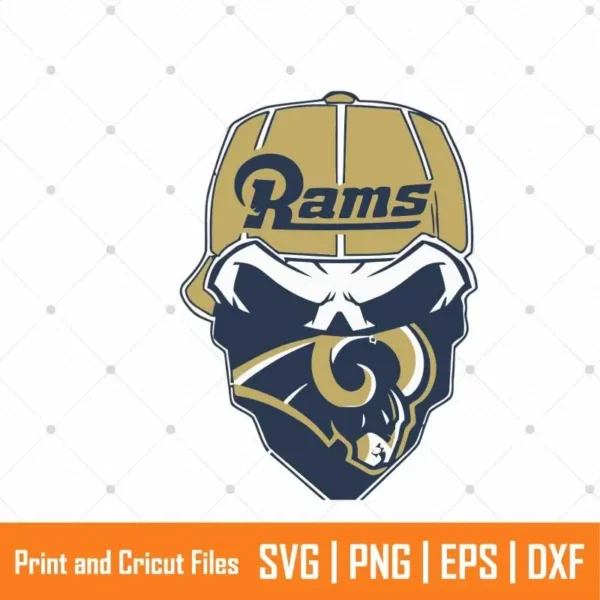 Rams Sugar Skull Sports SVG
