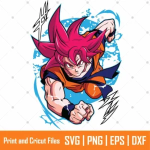 Red Hair Son Goku Anime SVG