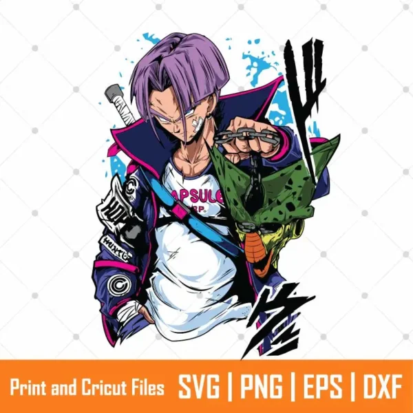 Trunks Saiyan DBZ Anime SVG