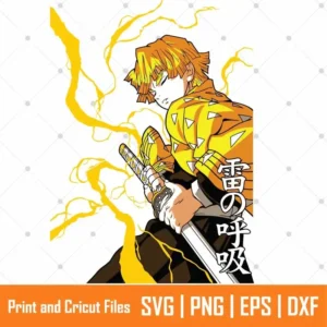 Zenitsu Demon Crops Anime SVG