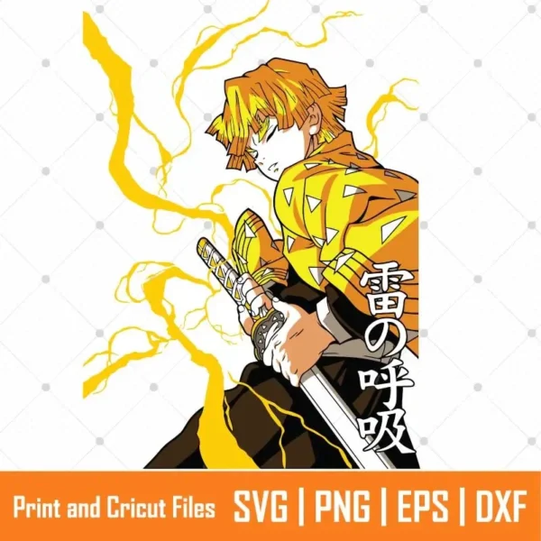 Zenitsu Demon Crops Anime SVG