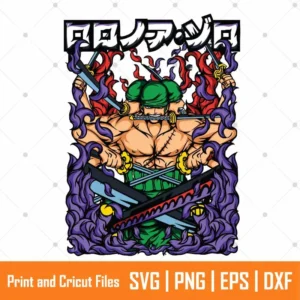 Zoro Three Sword Anime SVG