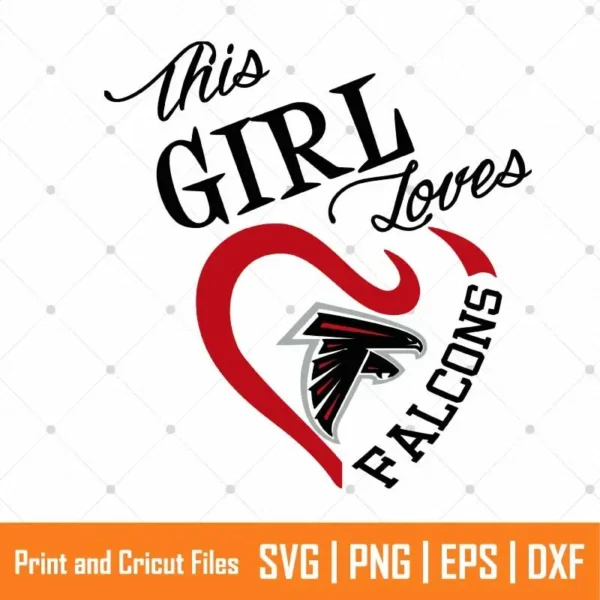 Girl Loves Falcons Sports SVG
