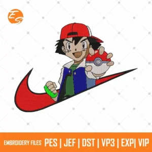 Ash ketchum free embroidery design