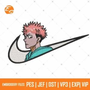 Yuji Itadori free anime embroidery design
