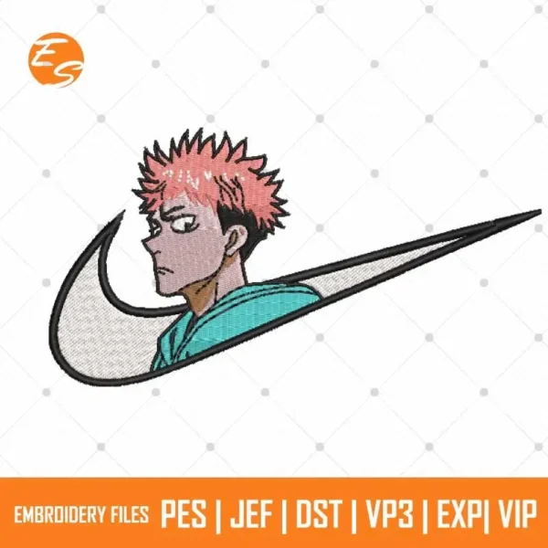 Yuji Itadori free anime embroidery design