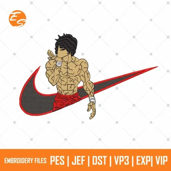Baki anime free embroidery design