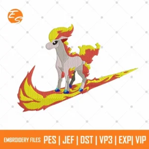 Galarian ponyta anime free embroidery file