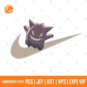 Gengar pokemon free embroidery file