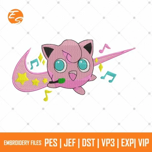 Jigglypuff anime free embroidery file