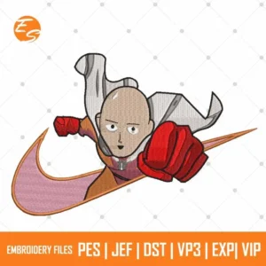 One punch man free anime embroidery design