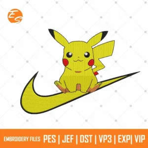 Pikachu pokemon free anime embroidery design