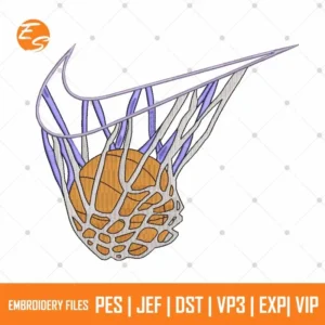 Basketball swoosh anime embroidery design