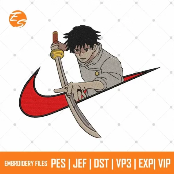 Yuta jujutsu free anime embroidery design