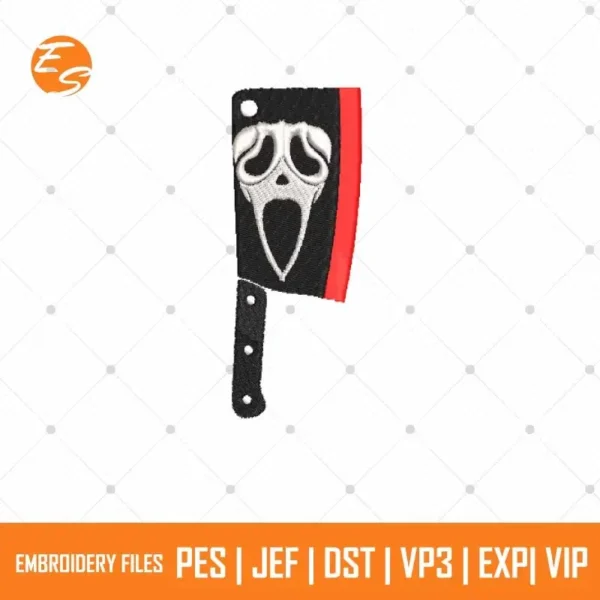 Ghost face knife free embroidery designs