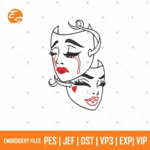 Women mask free embroidery designs