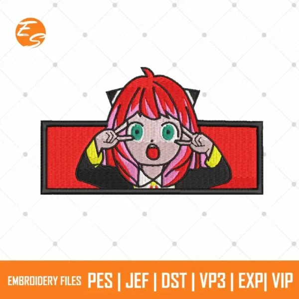 Anya forger anime free embroidery file