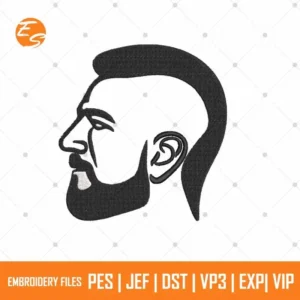Bearded young man free embroidery designs
