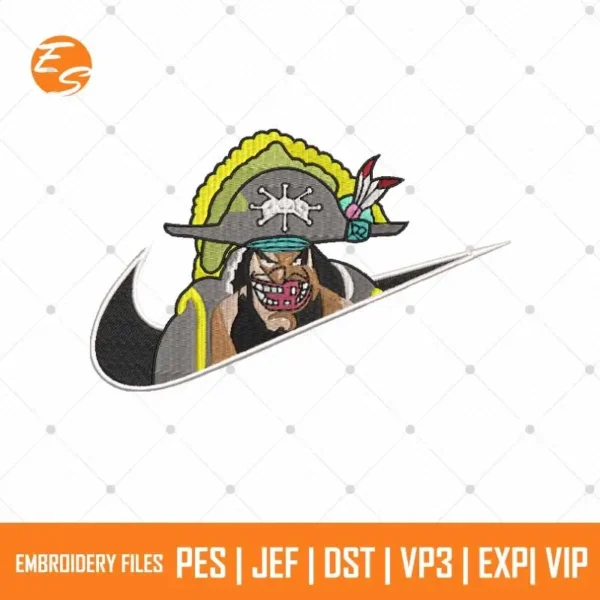 Blackbeard anime free embroidery file