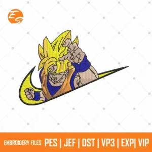 DBZ goku anime free embroidery file