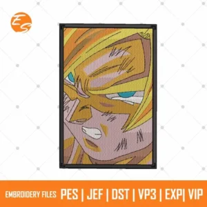 Goku super anime free embroidery file