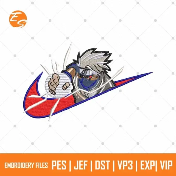 Kakashi anime free embroidery file