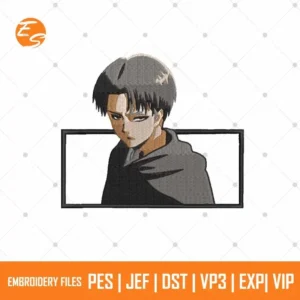 Levi attack on titan anime free embroidery file