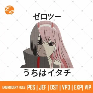 Zero two anime free embroidery file