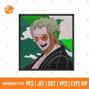 Zoro anime free embroidery file