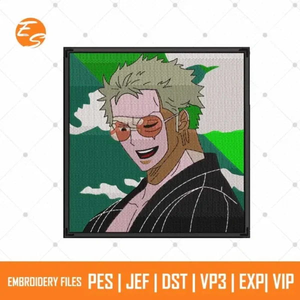 Zoro anime free embroidery file