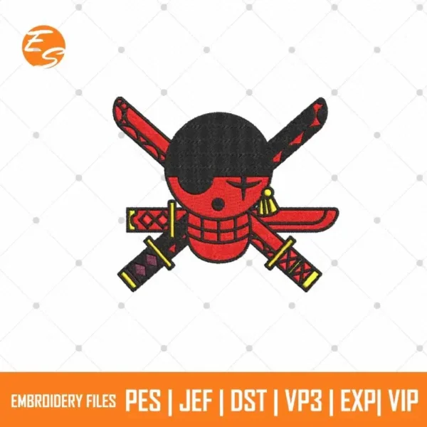 Zoro logo anime free embroidery file