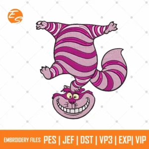 Cheshire cat playing free embroidery design