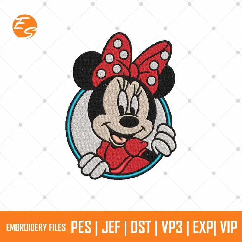 Dripping Minnie Mouse free embroidery design