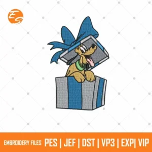 Pluto Xmas Gift free embroidery design