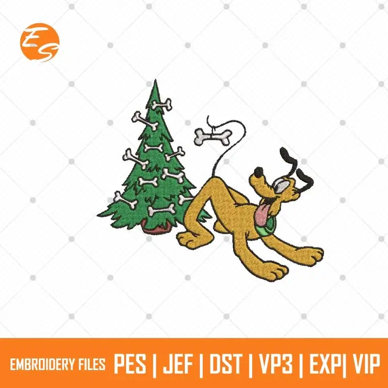 Xmas Tree Pluto free embroidery design