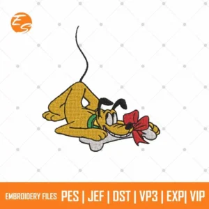 Pluto Xmas gift free embroidery design