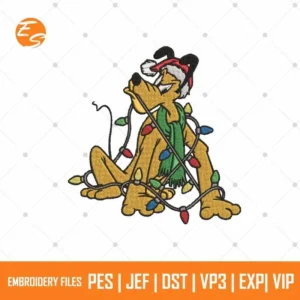 Xmas Lights Pluto free embroidery design